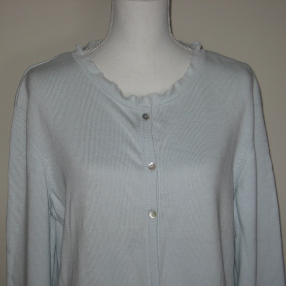P. JAMES 3/4 Button Front Cotton Sweater M - Picture 2 of 5